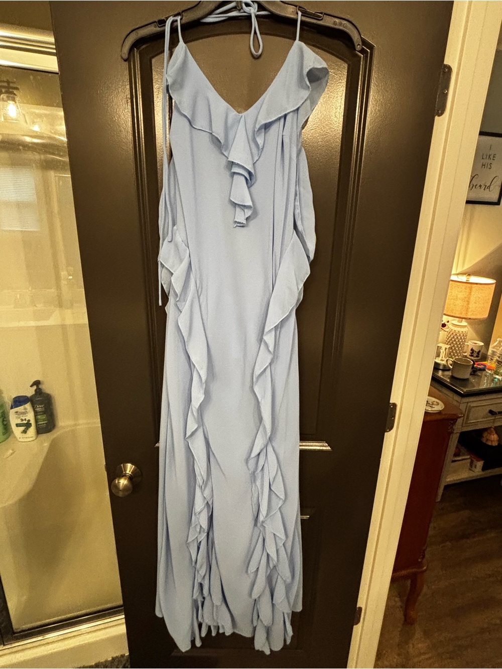 Forever 21 Light Blue Ruffle Maxi Dress